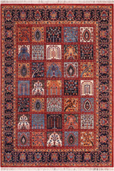 handmade Transitional Kafkaz Red Blue Hand Knotted RECTANGLE 100% WOOL area rug 8 x 9